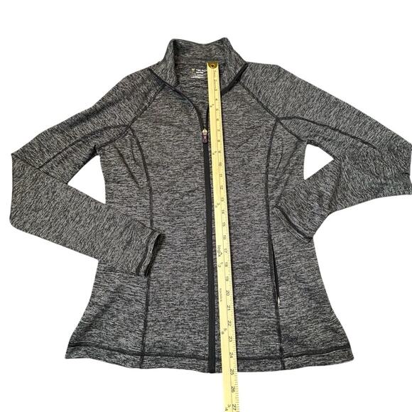 Tek Gear Jacket Womens Size S Dry Tek Full Zip Gray Black Space Dye Workout - Picture 8 of 9